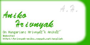 aniko hrivnyak business card